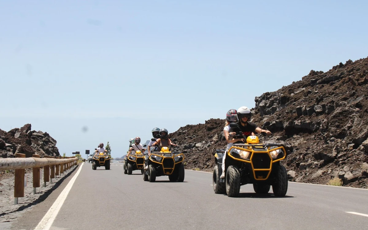 Quads drawn up at a viewpoint inside Teide National Park